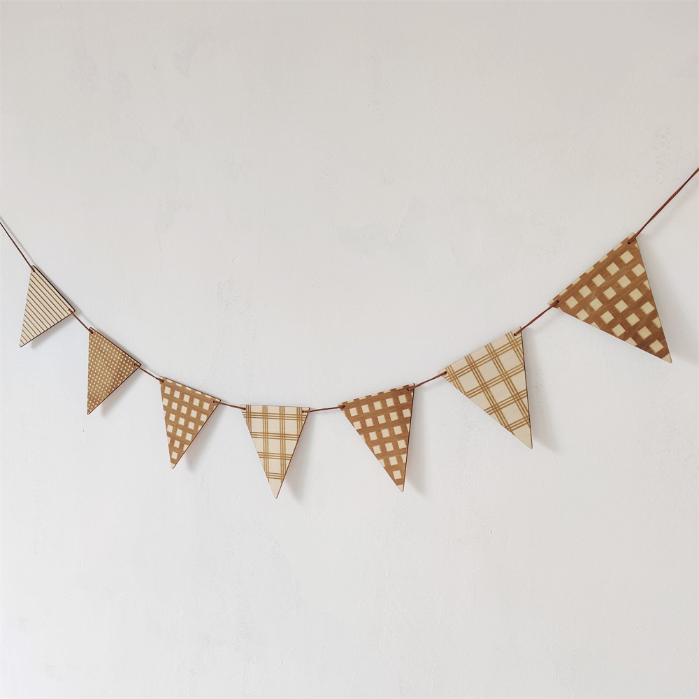 Baby Nursery Needs - Nordic Wooden Triangle Flag Wall Hanging