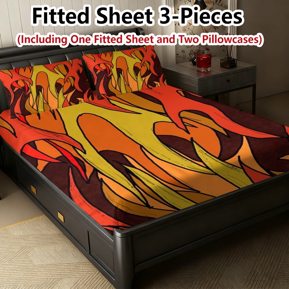 Baby Nursery Bedding Sets - Flame-Themed Bed Sheets Full Set Printed