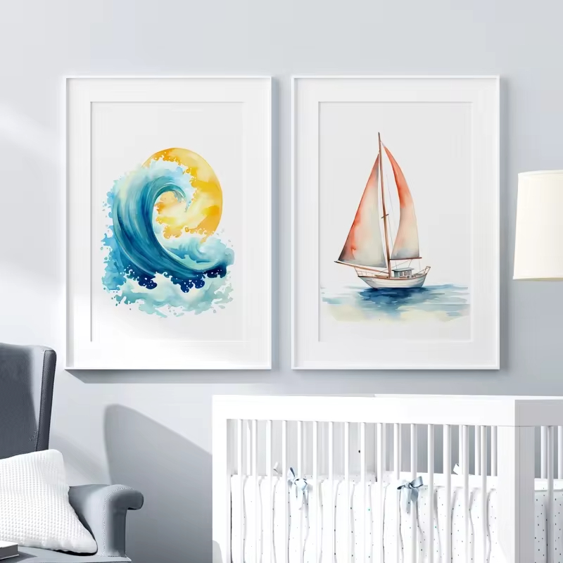 Surf Ocean Themed Nursery Beac - Baby Nursery Ocean Theme ulasan dan harga