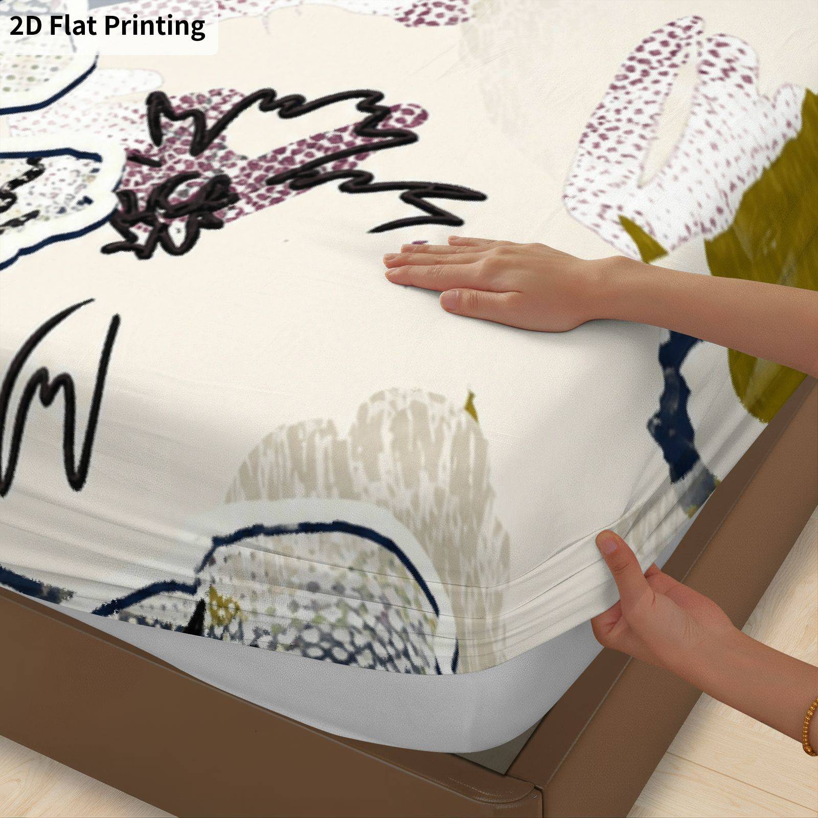 Floral Leaf Pattern Bed Sheets - Baby Nursery Bedding Sets ulasan dan harga