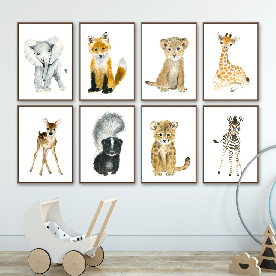Elephant Fox Zebra Giraffe Leo - Baby Nursery Mirror ulasan dan harga