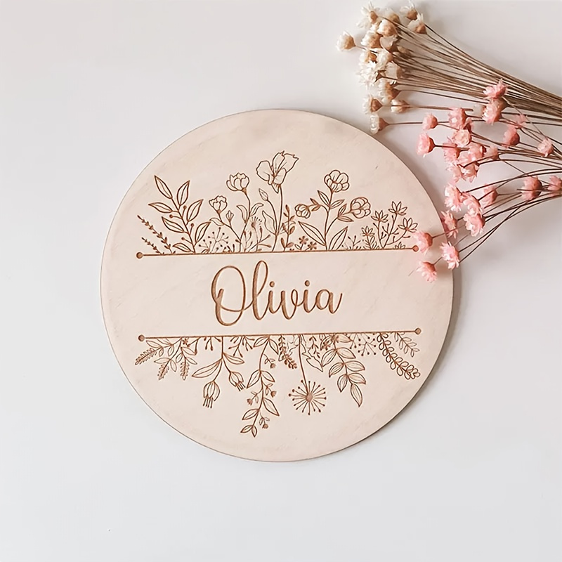 Personalized Floral Engraved N - Baby Nursery Name Sign ulasan dan harga