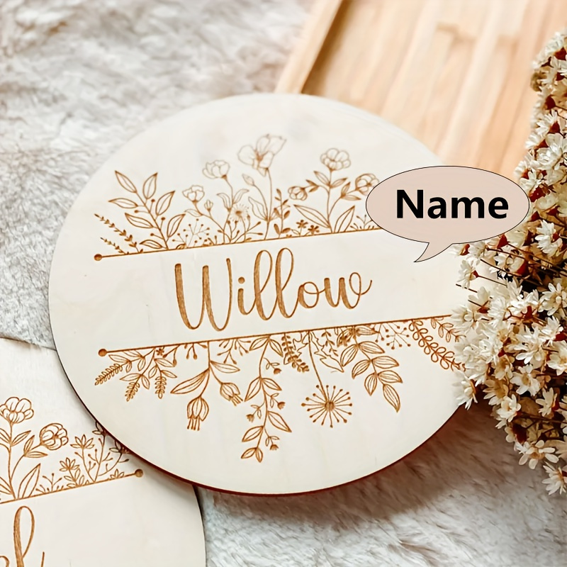 Personalized Floral Engraved N - Baby Nursery Name Sign ulasan dan harga