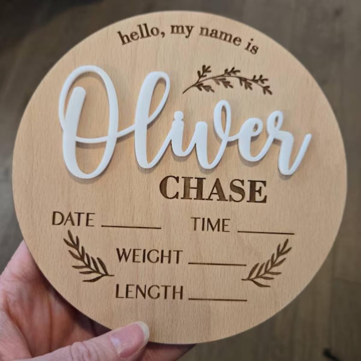 1Pc Custom Baby Announcement S - Baby Nursery Name Sign ulasan dan harga