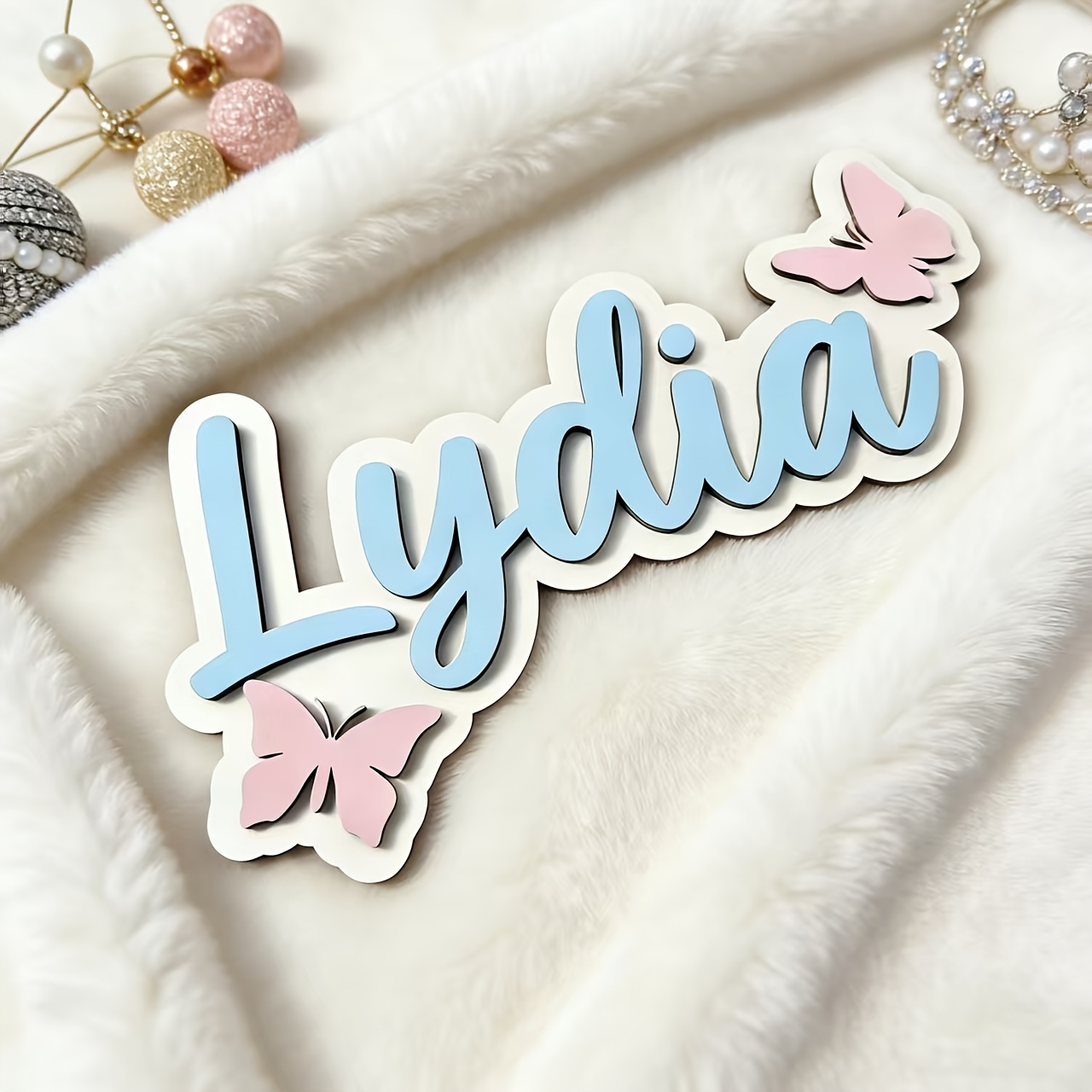 Personalized Blue & Pink Butte - Baby Nursery Name Sign ulasan dan harga