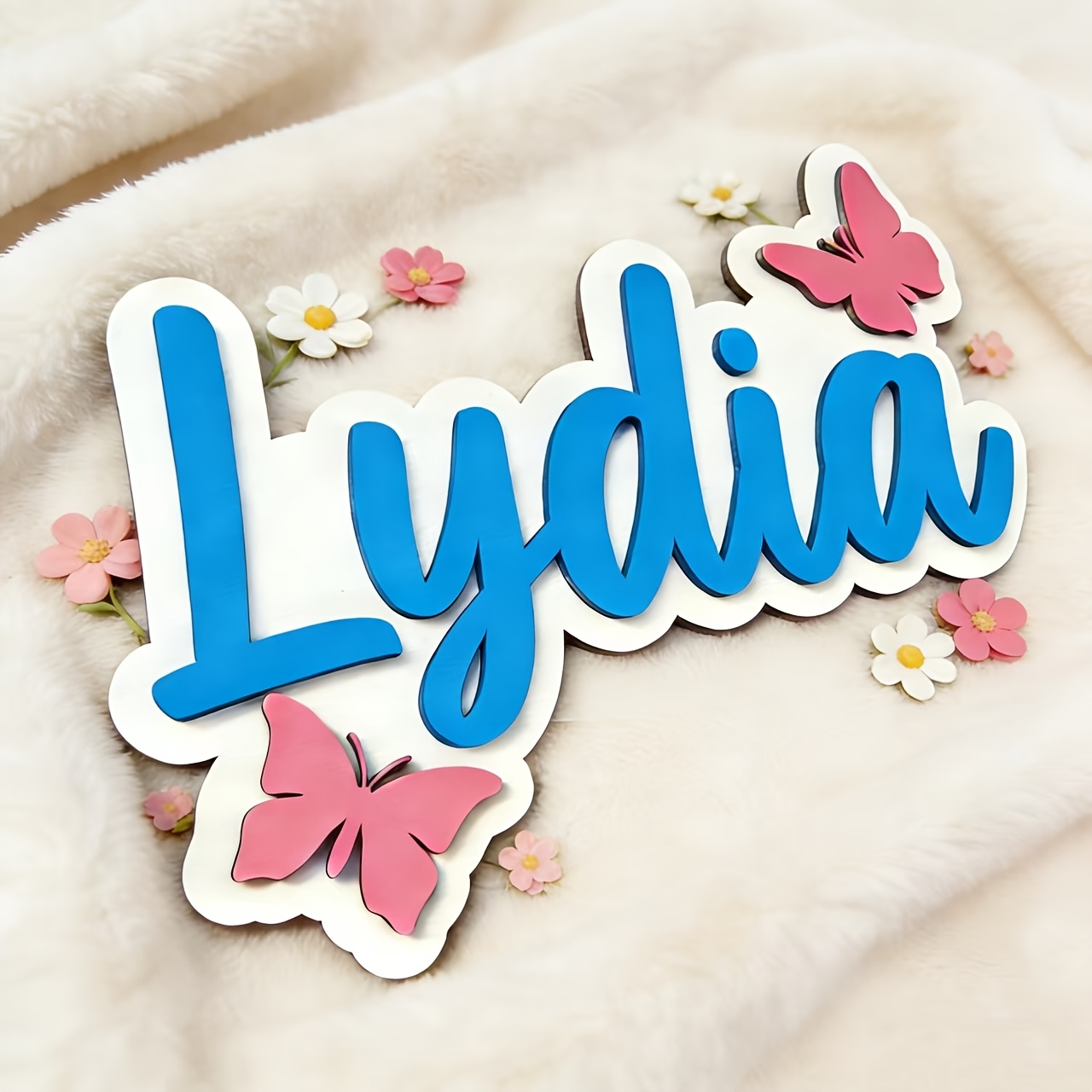 Personalized Blue & Pink Butte - Baby Nursery Name Sign ulasan dan harga