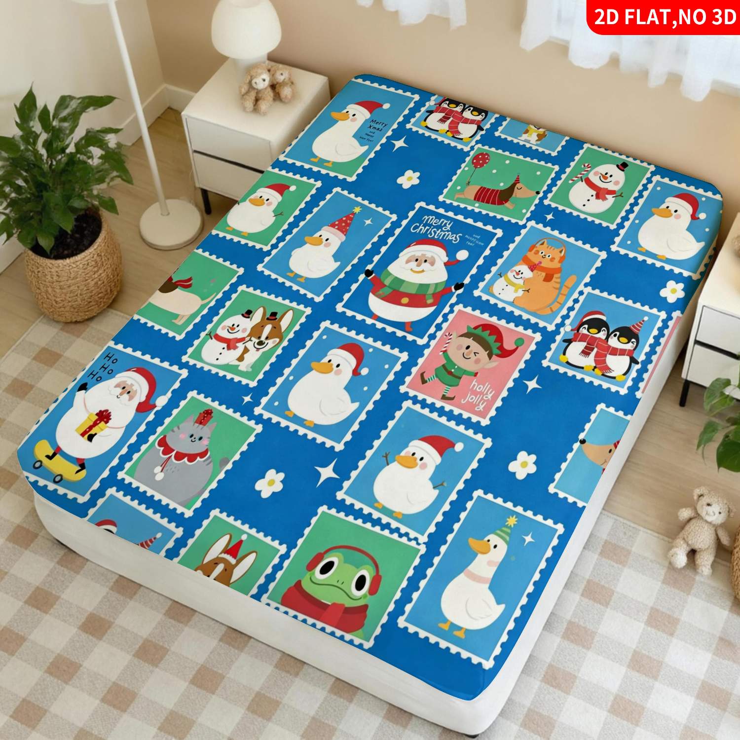 Christmas Animal Stamp Pattern - Baby Nursery Bedding Sets ulasan dan harga