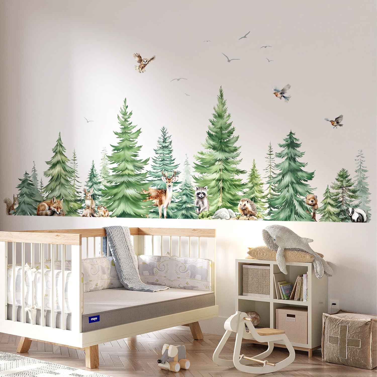 Large Watercolor Pine Tree Ani - Baby Nursery Needs ulasan dan harga