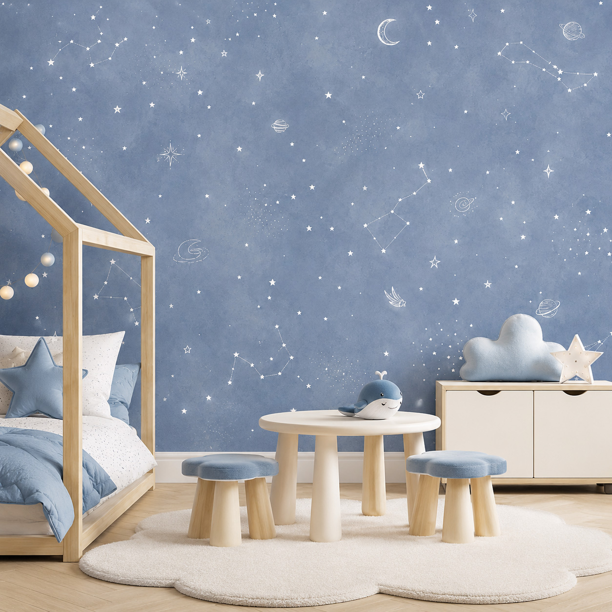 Blue Starry Sky Self Adhesive  - Baby Nursery Water ulasan dan harga