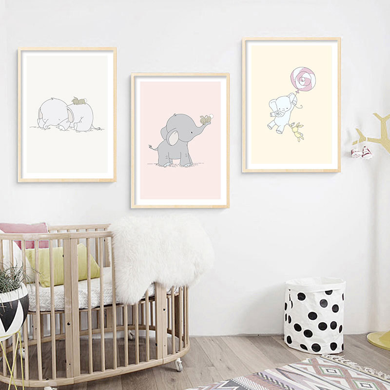 Elephant Nursery Wall Art Canv - Baby Nursery Mirror ulasan dan harga