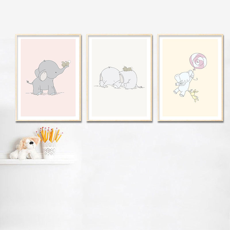 Elephant Nursery Wall Art Canv - Baby Nursery Mirror ulasan dan harga
