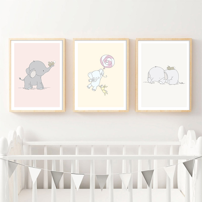 Elephant Nursery Wall Art Canv - Baby Nursery Mirror ulasan dan harga