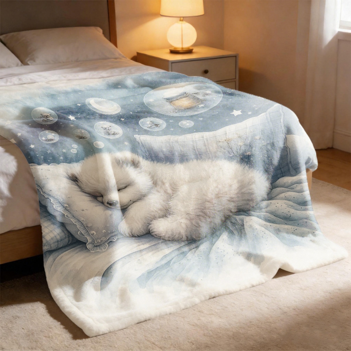 Cozy Polar Bear Nursery Throw  - Baby Nursery Bedding Sets ulasan dan harga