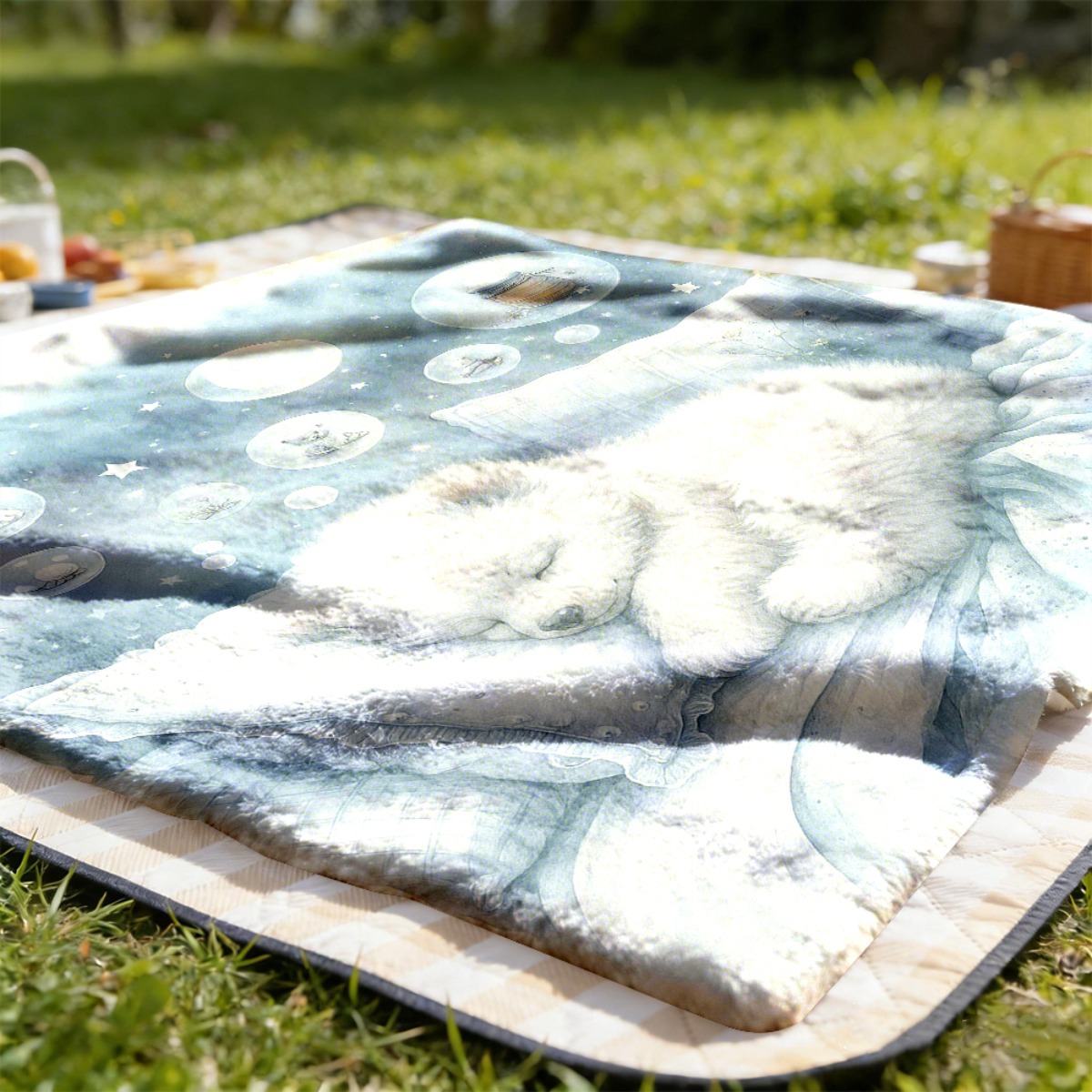 Cozy Polar Bear Nursery Throw  - Baby Nursery Bedding Sets ulasan dan harga