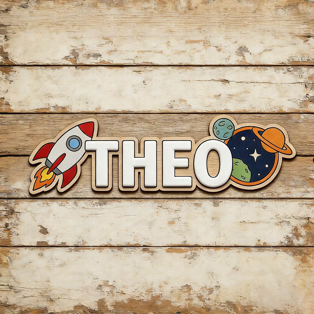 Personalized Space Rocket Name - Baby Nursery Name Sign ulasan dan harga