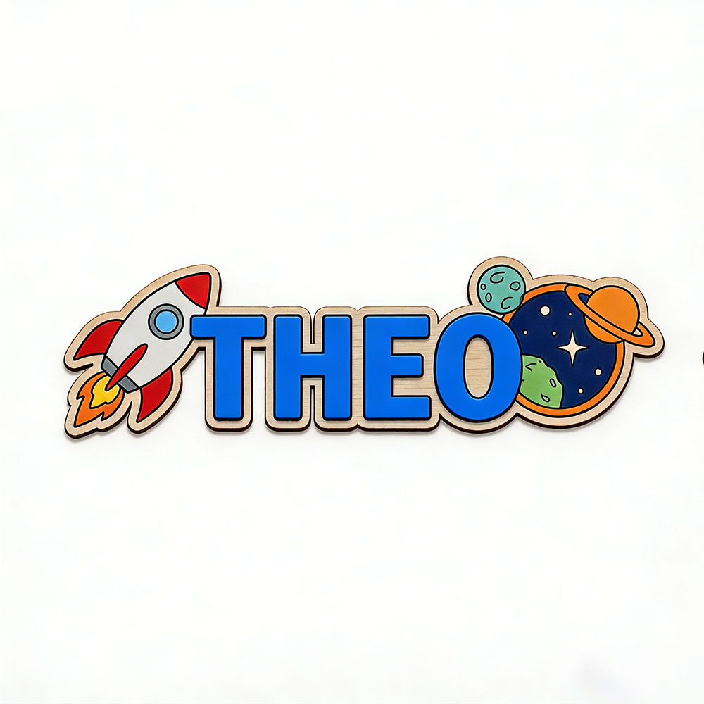 Personalized Space Rocket Name - Baby Nursery Name Sign ulasan dan harga