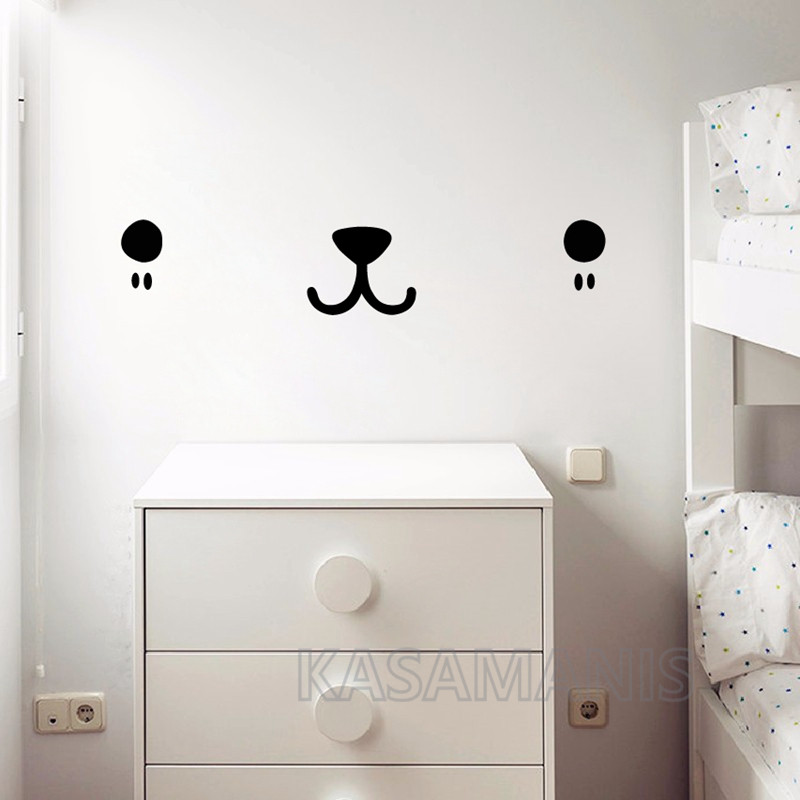 Cute Kawaii Face Wall Art Deca - Baby Nursery Needs ulasan dan harga