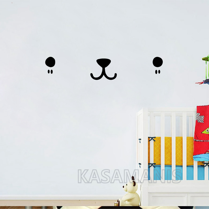 Cute Kawaii Face Wall Art Deca - Baby Nursery Needs ulasan dan harga