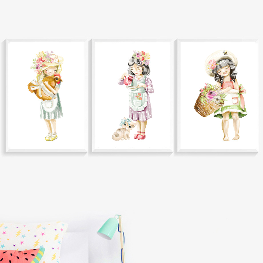 Cute Baby Girl Flower Cat Chic - Baby Nursery Mirror ulasan dan harga