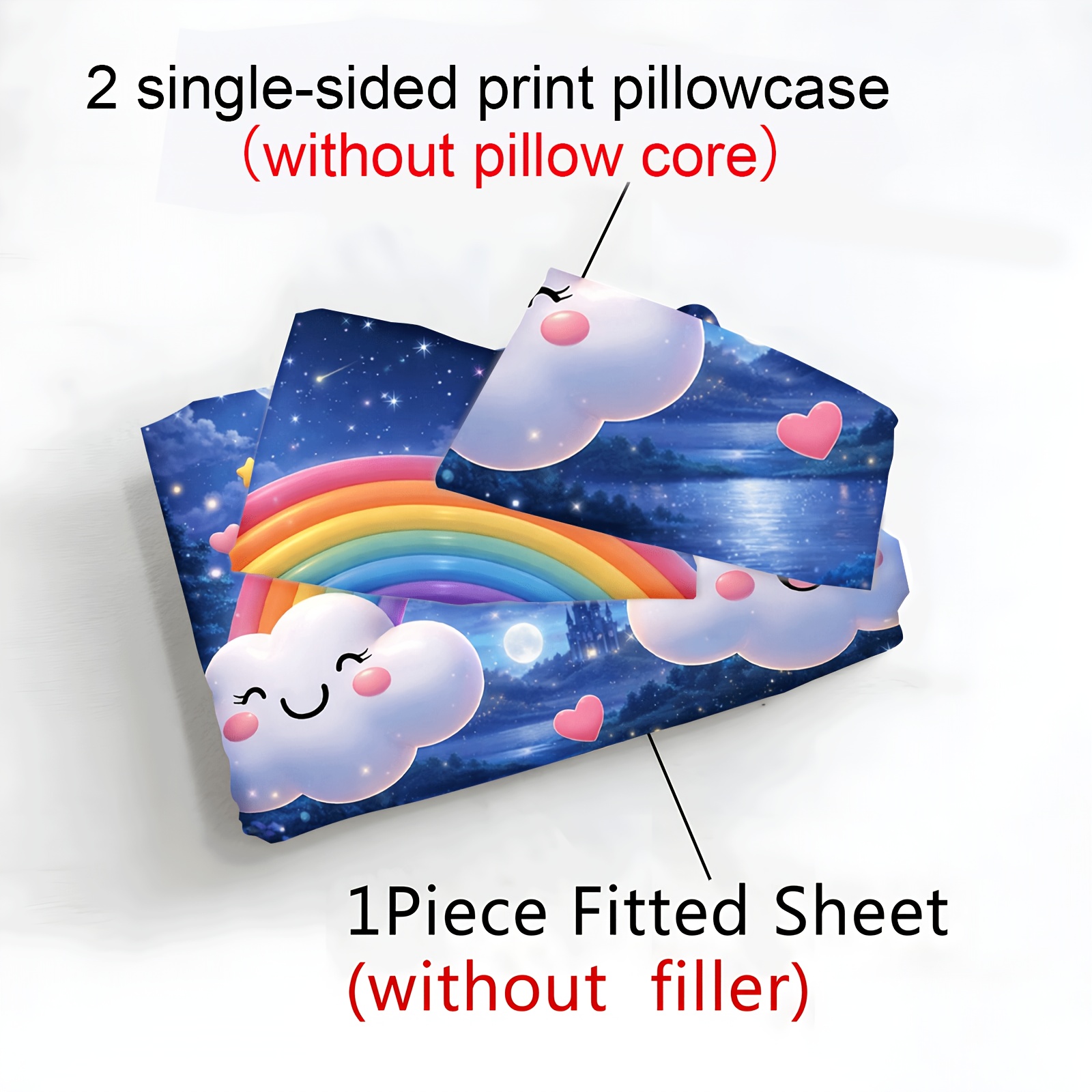 Rainbow Cloud Print Bedding Se - Baby Nursery Bedding Sets ulasan dan harga