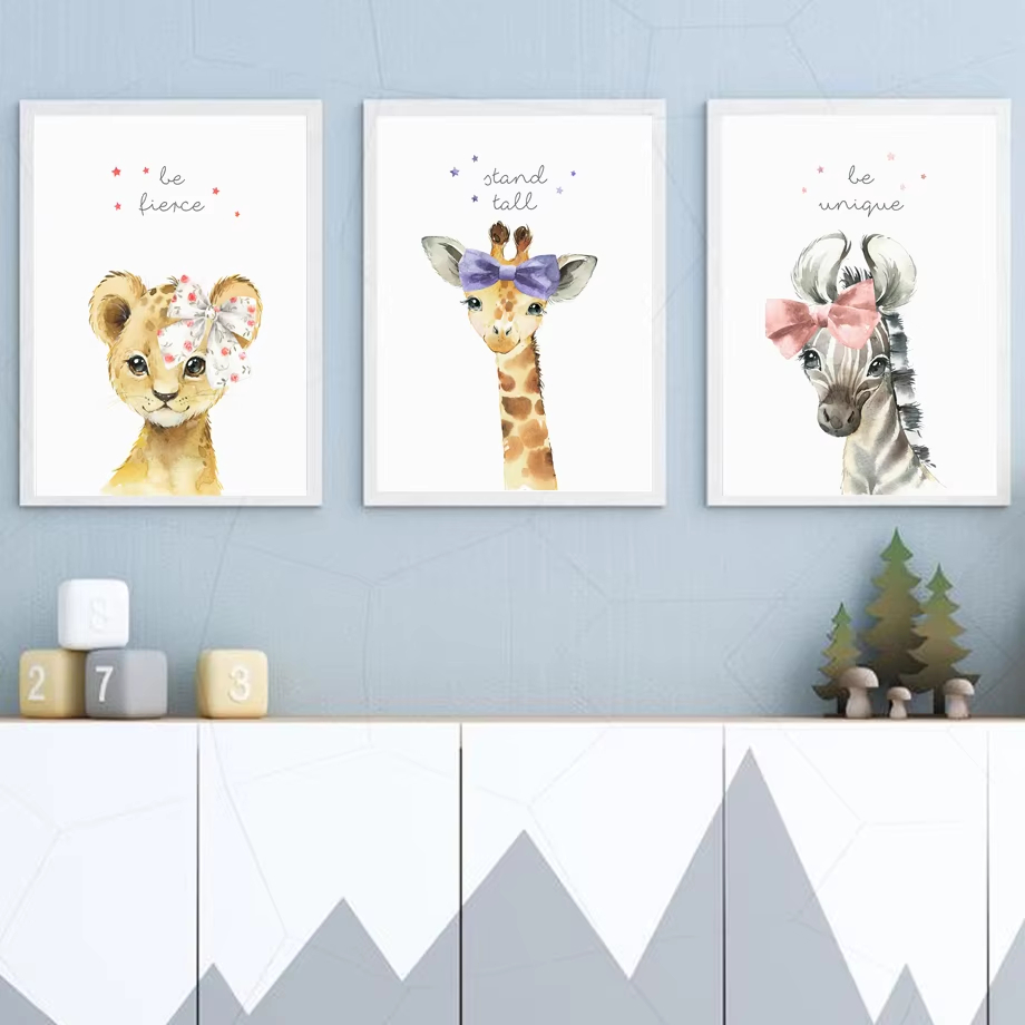 Lion Zebra Giraffe Elephant Hi - Baby Nursery Mirror ulasan dan harga