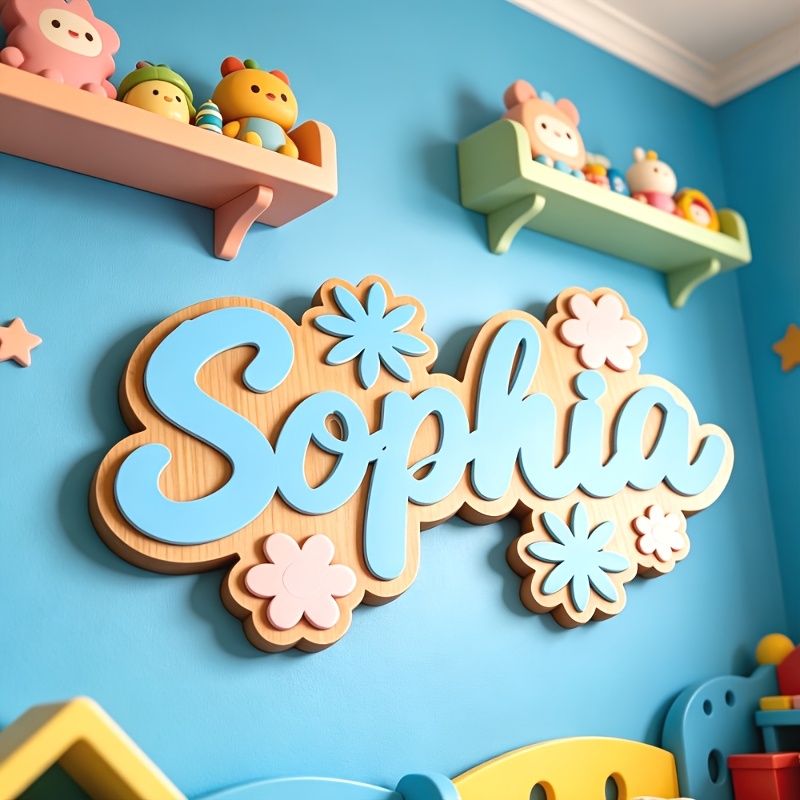 Personalized Floral Themed Nam - Baby Nursery Name Sign ulasan dan harga