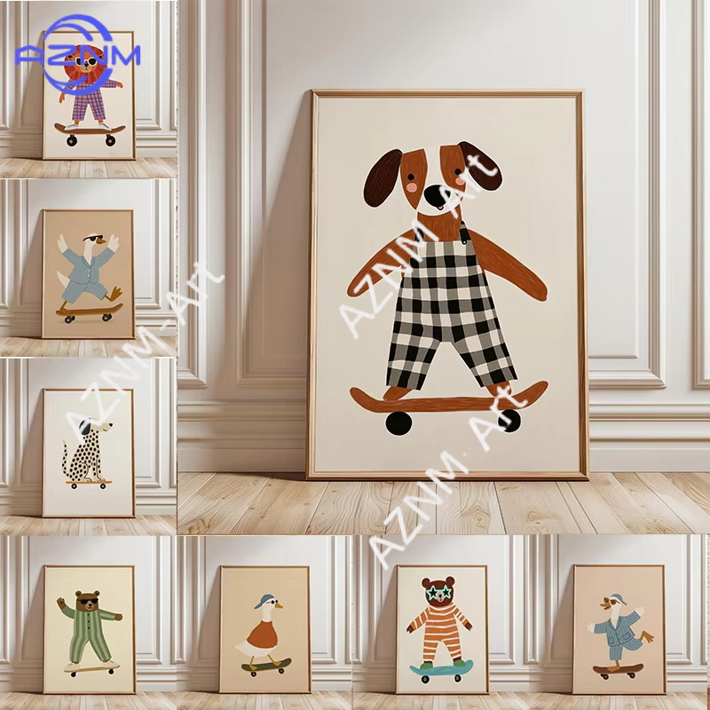 1PC Funny Animal Skateboarding - Baby Nursery Needs ulasan dan harga