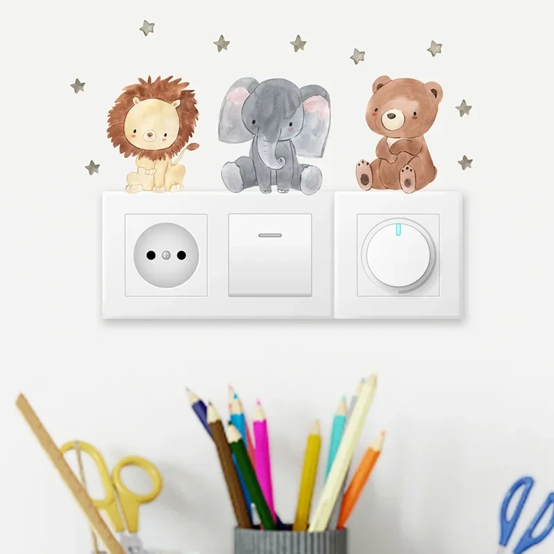 6pcs/set Cartoon Animals Wall  - Baby Nursery Water ulasan dan harga