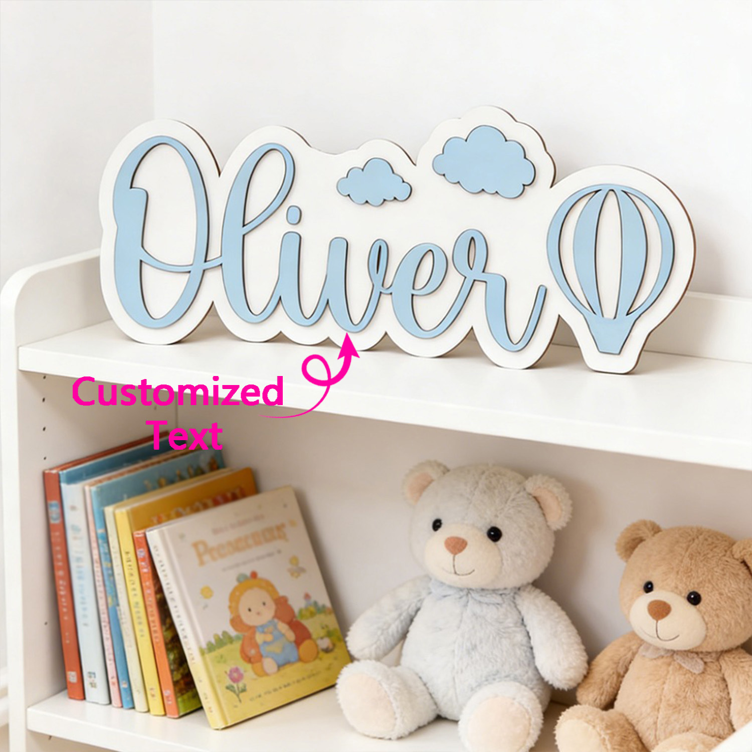 Personalized Hot Air Balloon & - Baby Nursery Name Sign ulasan dan harga