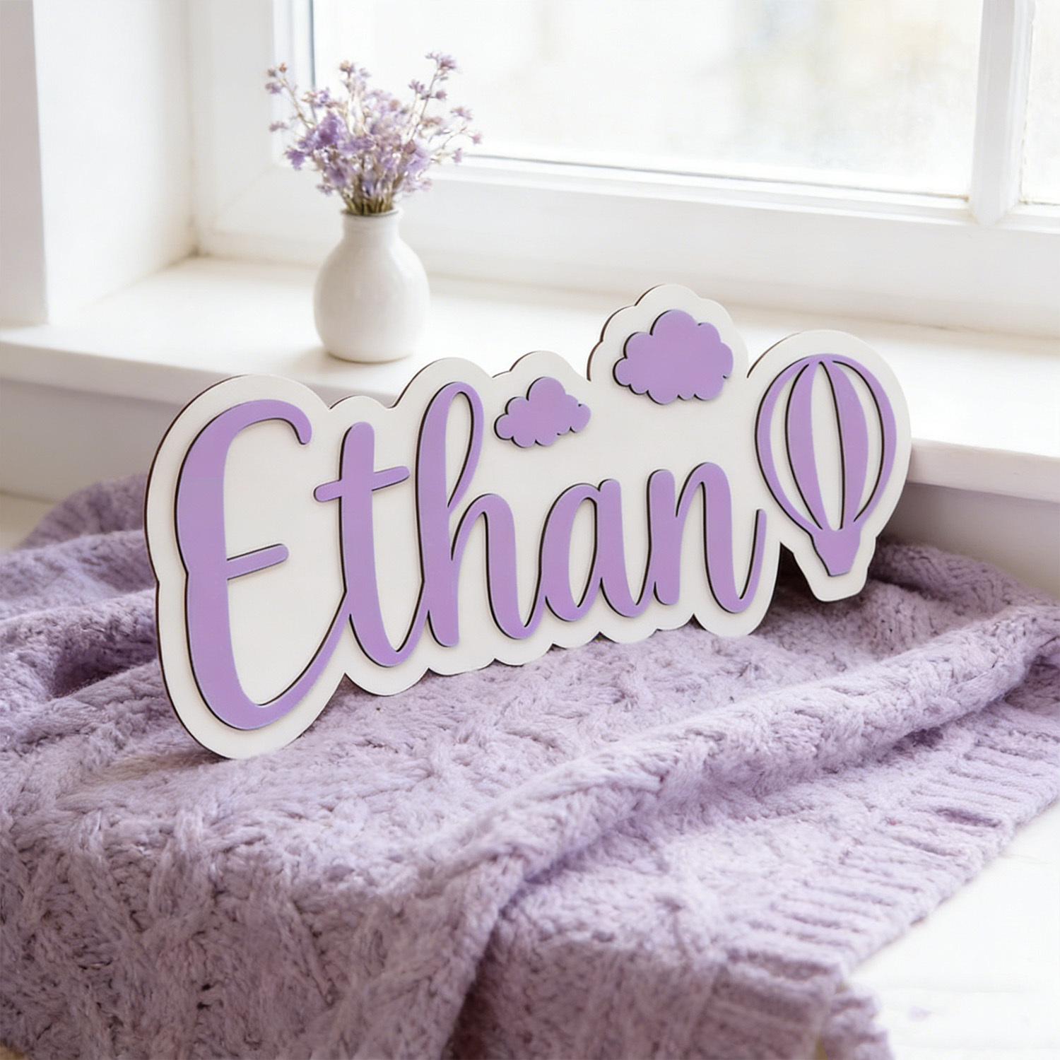 Personalized Hot Air Balloon & - Baby Nursery Name Sign ulasan dan harga