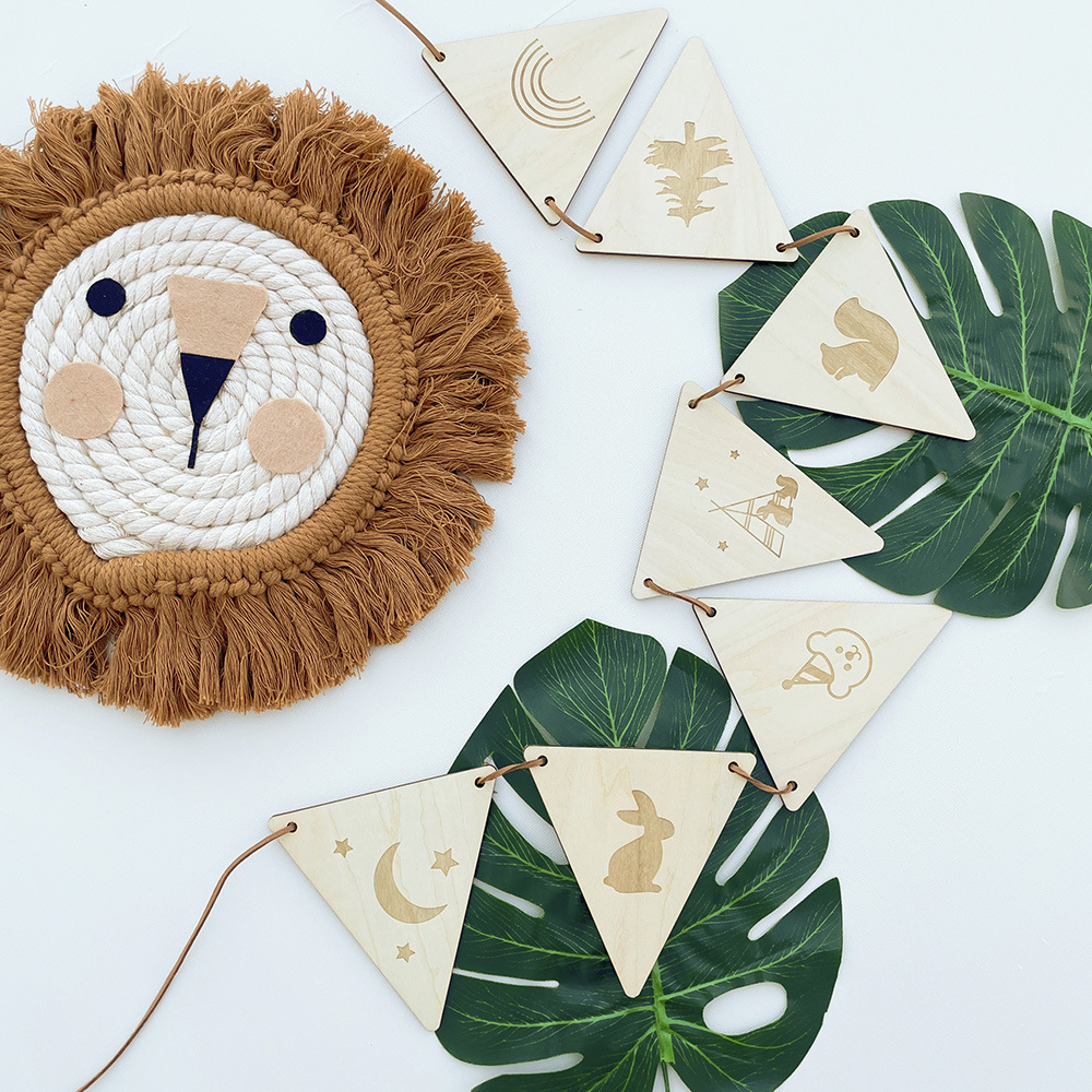 Nordic Wooden Triangle Flag Wa - Baby Nursery Needs ulasan dan harga