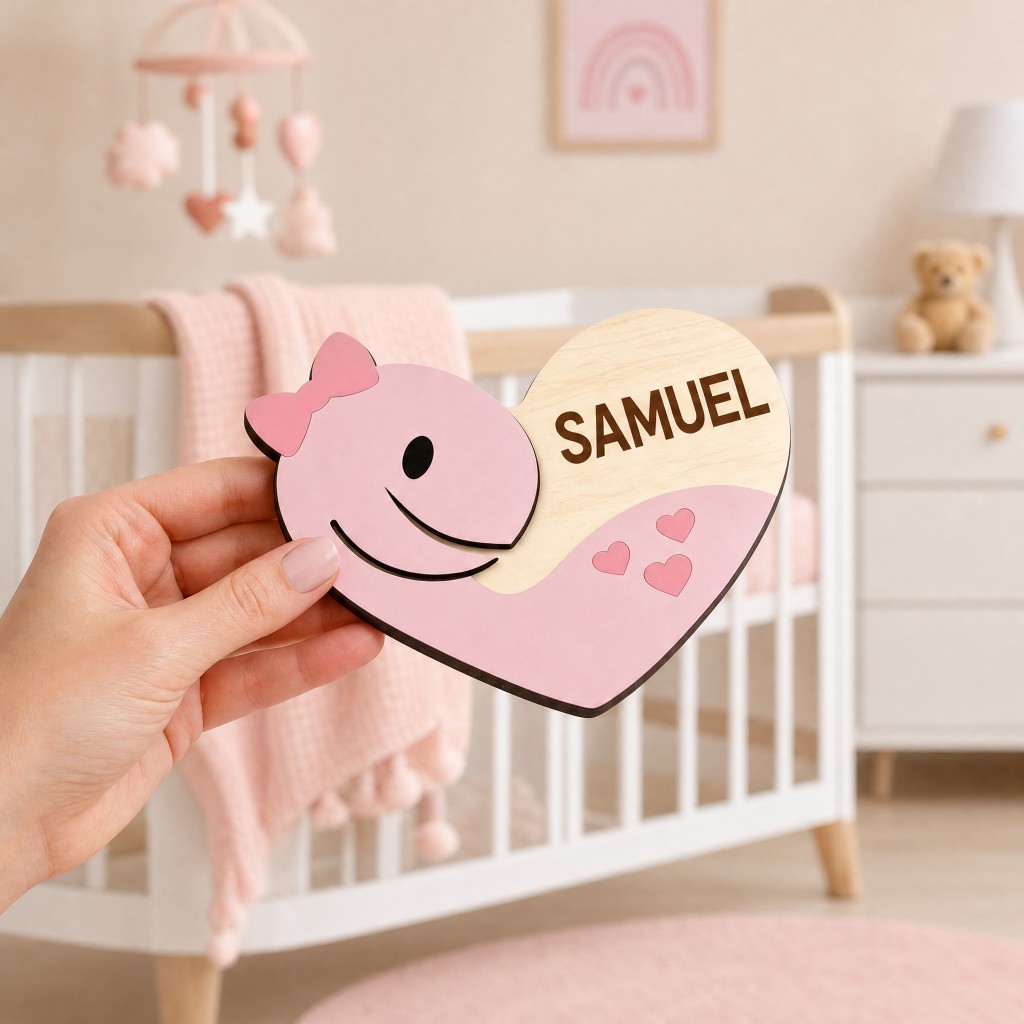 Custom Heart‑Shaped Whale Baby - Baby Nursery Ocean Theme ulasan dan harga