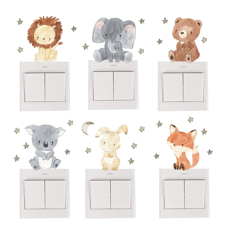 1/2/4/6set Cartoon Animals Wal - Baby Nursery Water ulasan dan harga