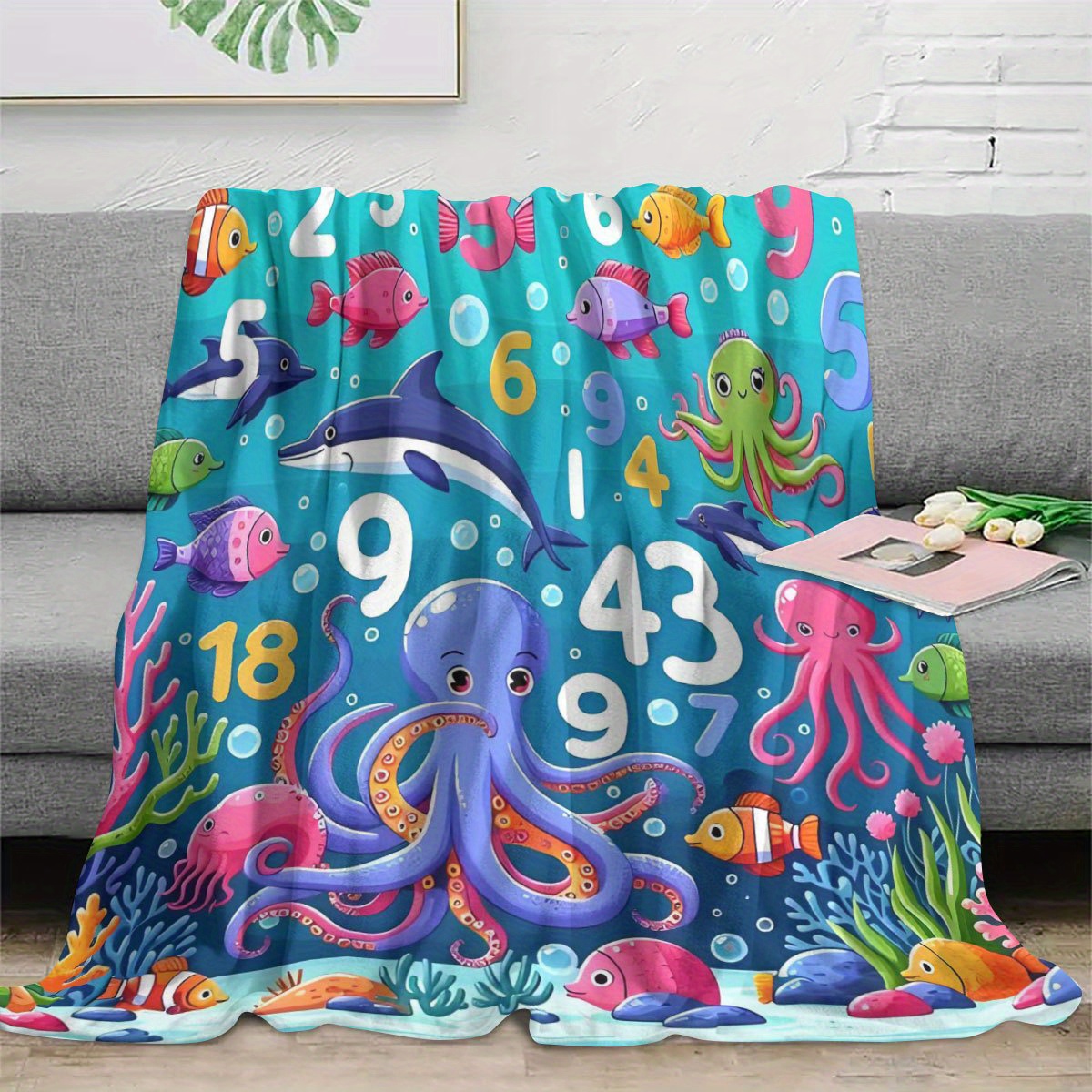 Vibrant Ocean Animal Throw Bla - Baby Nursery Ocean Theme ulasan dan harga