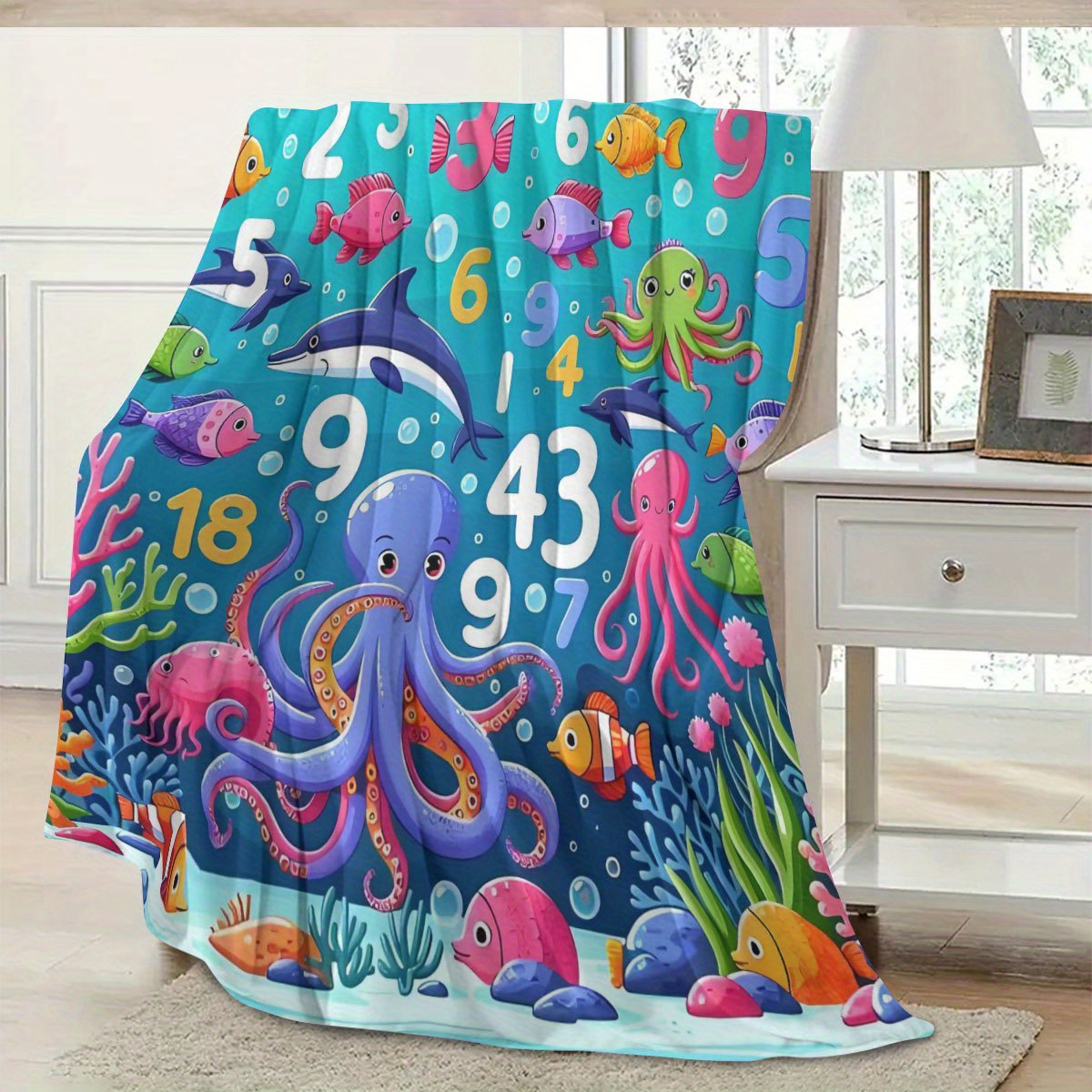 Vibrant Ocean Animal Throw Bla - Baby Nursery Ocean Theme ulasan dan harga