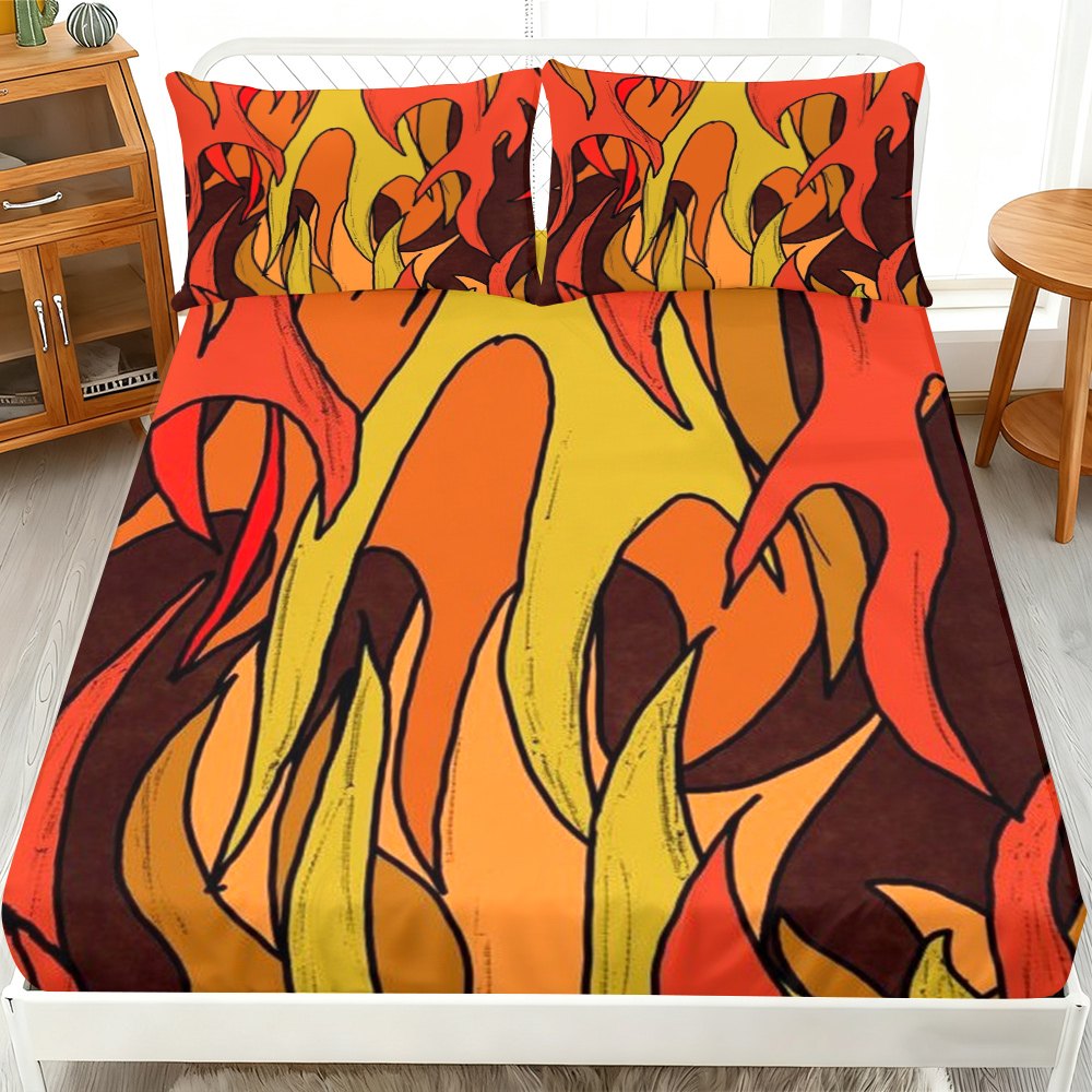 Flame-Themed Bed Sheets Full S - Baby Nursery Bedding Sets ulasan dan harga